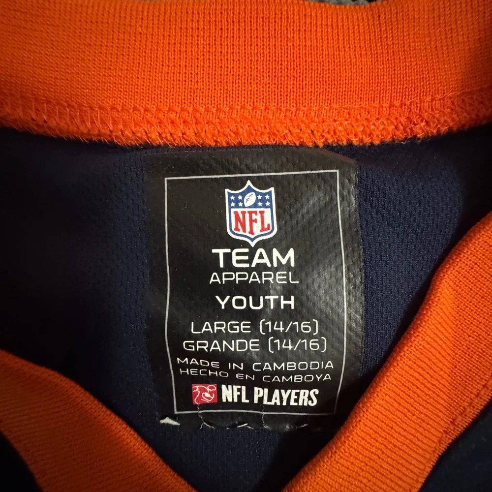 NFL Team Apparel Denver Broncos Peyton Manning 18 Youth Large Jersey Navy Blue